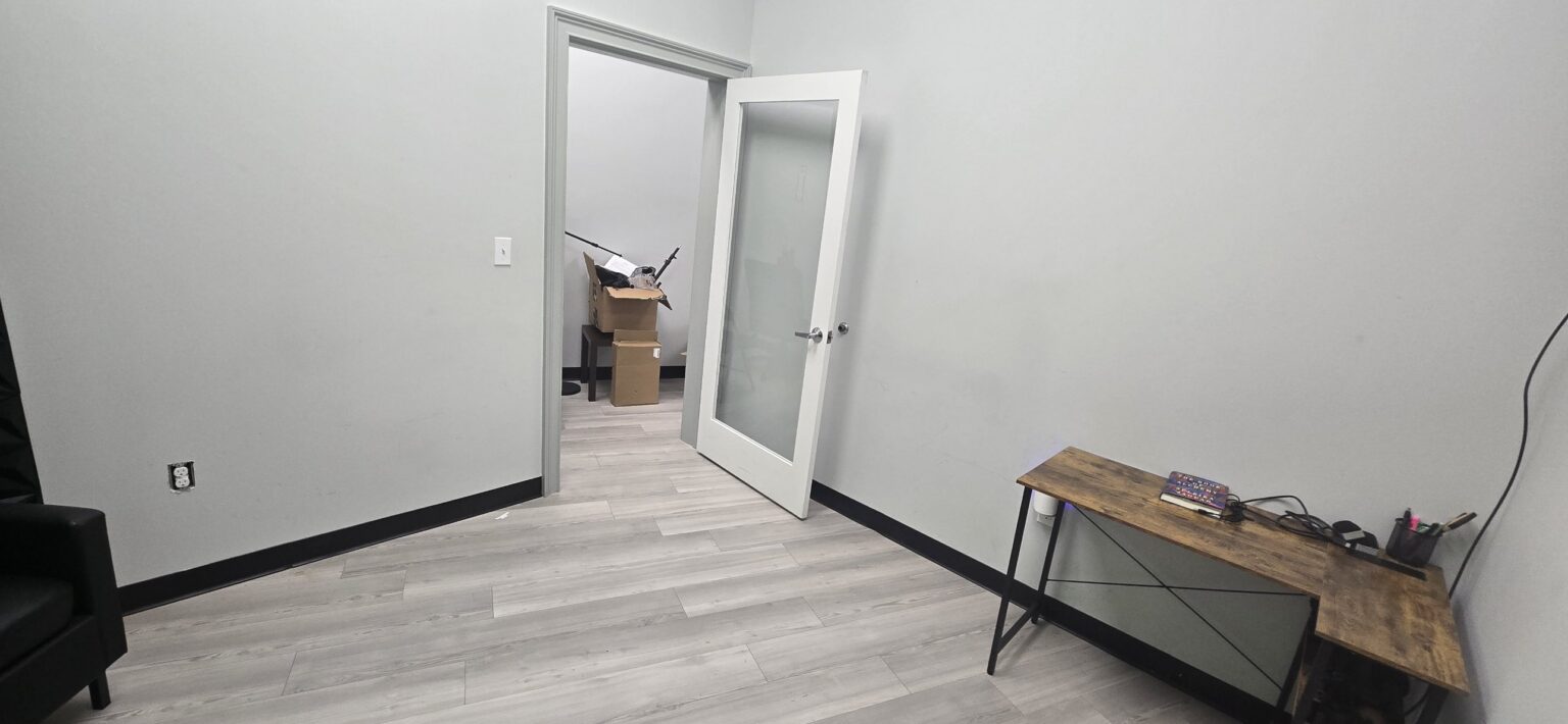 Private practitioner office at Redefine Fitness Mount Sinai, view toward the door